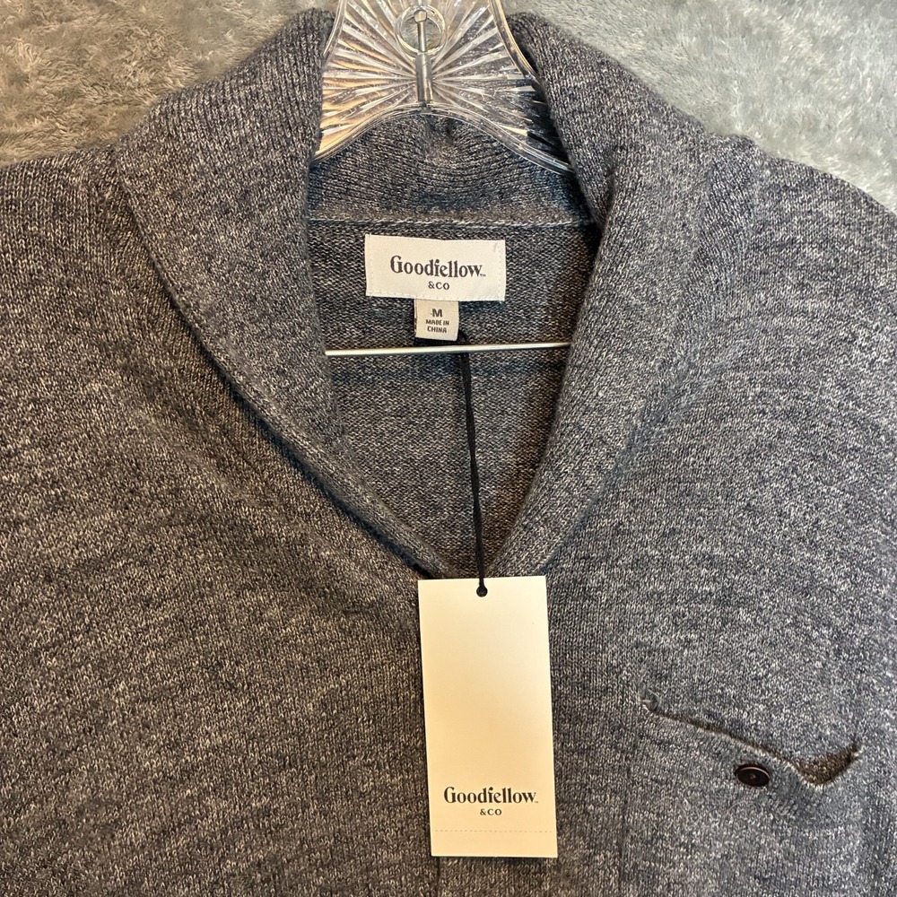 Goodfellow Men Marled Knit Shawl Collar Cardigan Sweater M Preppy Ivy League NWT